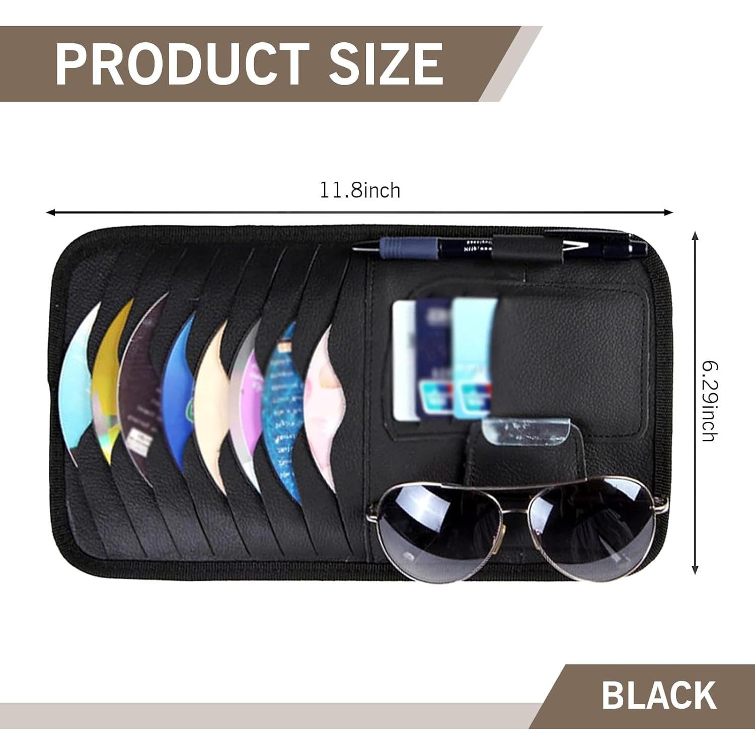 Organizador de Visera de Coche Eratus, Bolsa de Cuero 30x16cm