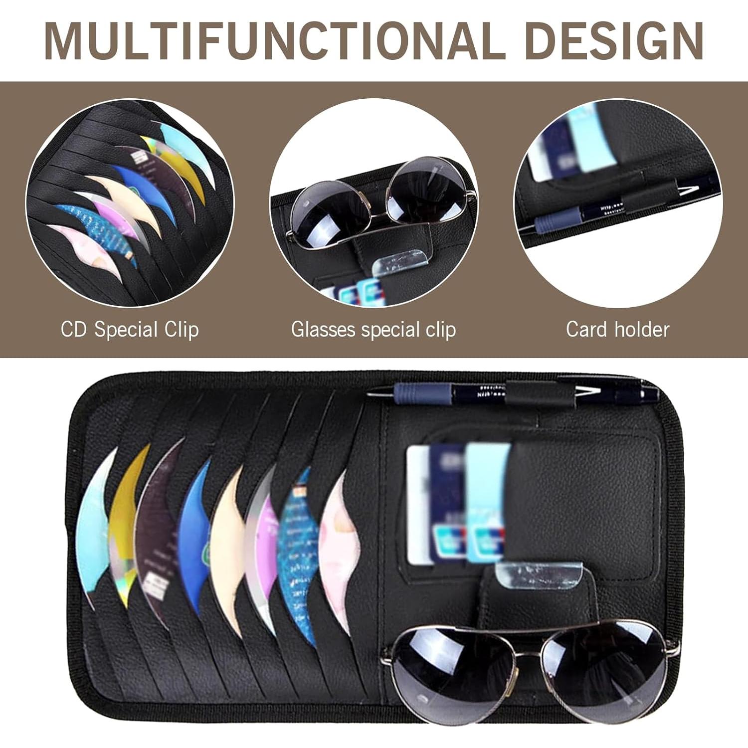 Organizador de Visera de Coche Eratus, Bolsa de Cuero 30x16cm