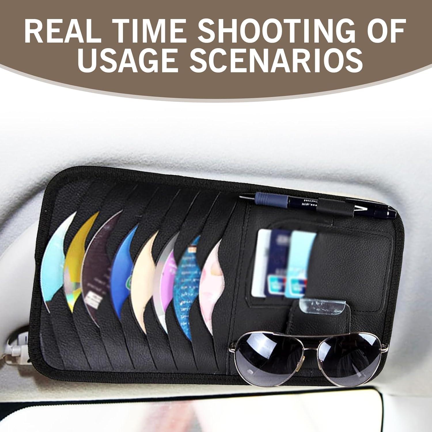 Organizador de Visera de Coche Eratus, Bolsa de Cuero 30x16cm