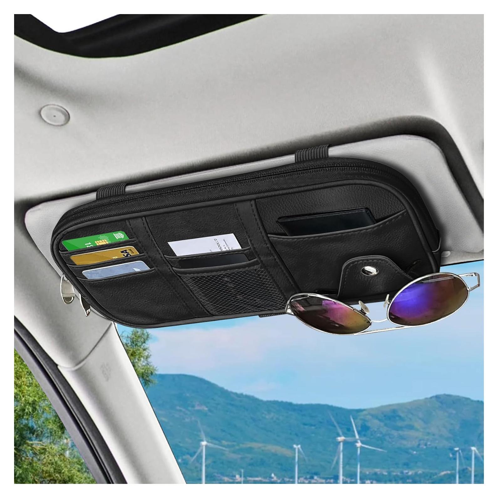 Organizador de Visera de Coche Middrivr - Bolsa de Almacenamiento PU 29x16cm