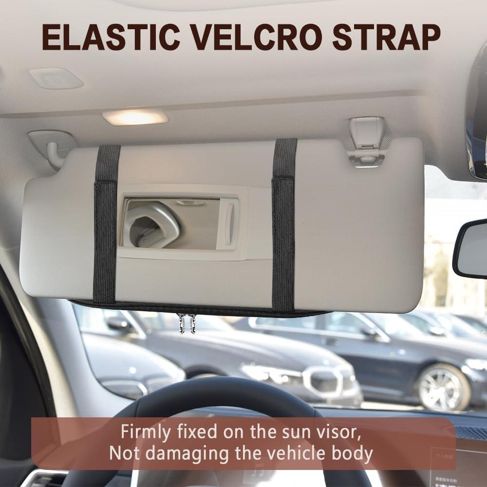 Organizador de Visera de Coche Middrivr - Bolsa de Almacenamiento PU 29x16cm