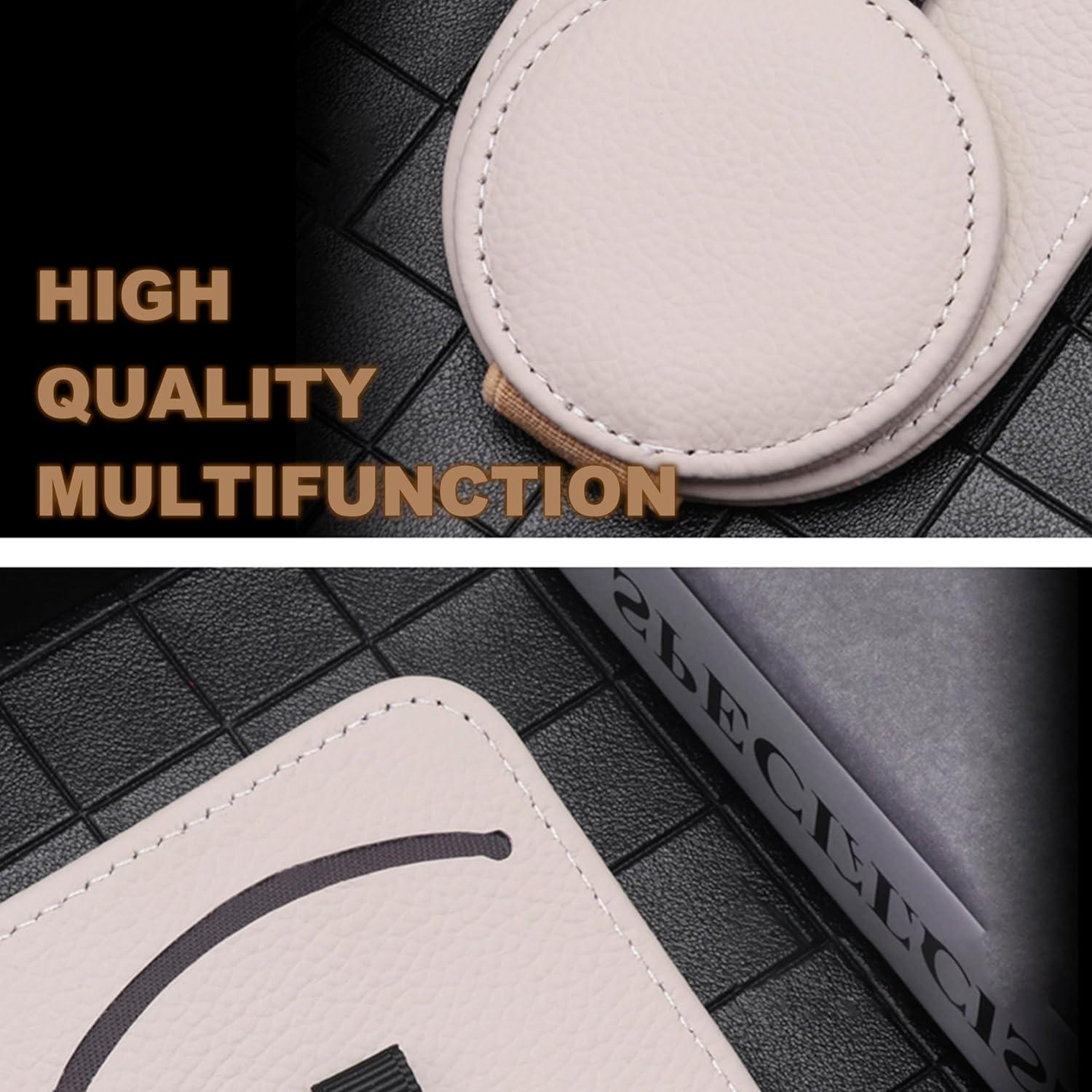 Soporte de Gafas de Sol CozyInno para Coche, Cuero Magnético