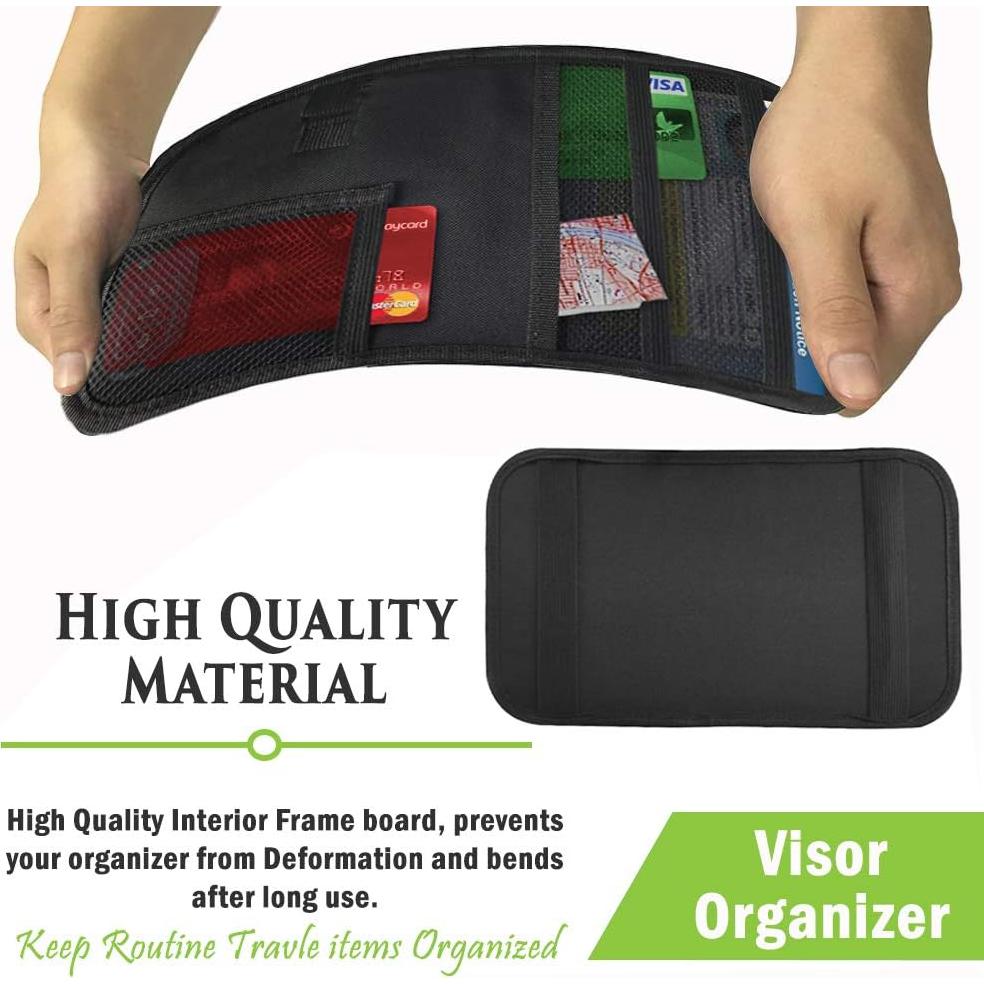 Organizador de Visera de Coche Lukling con 4 Bolsillos