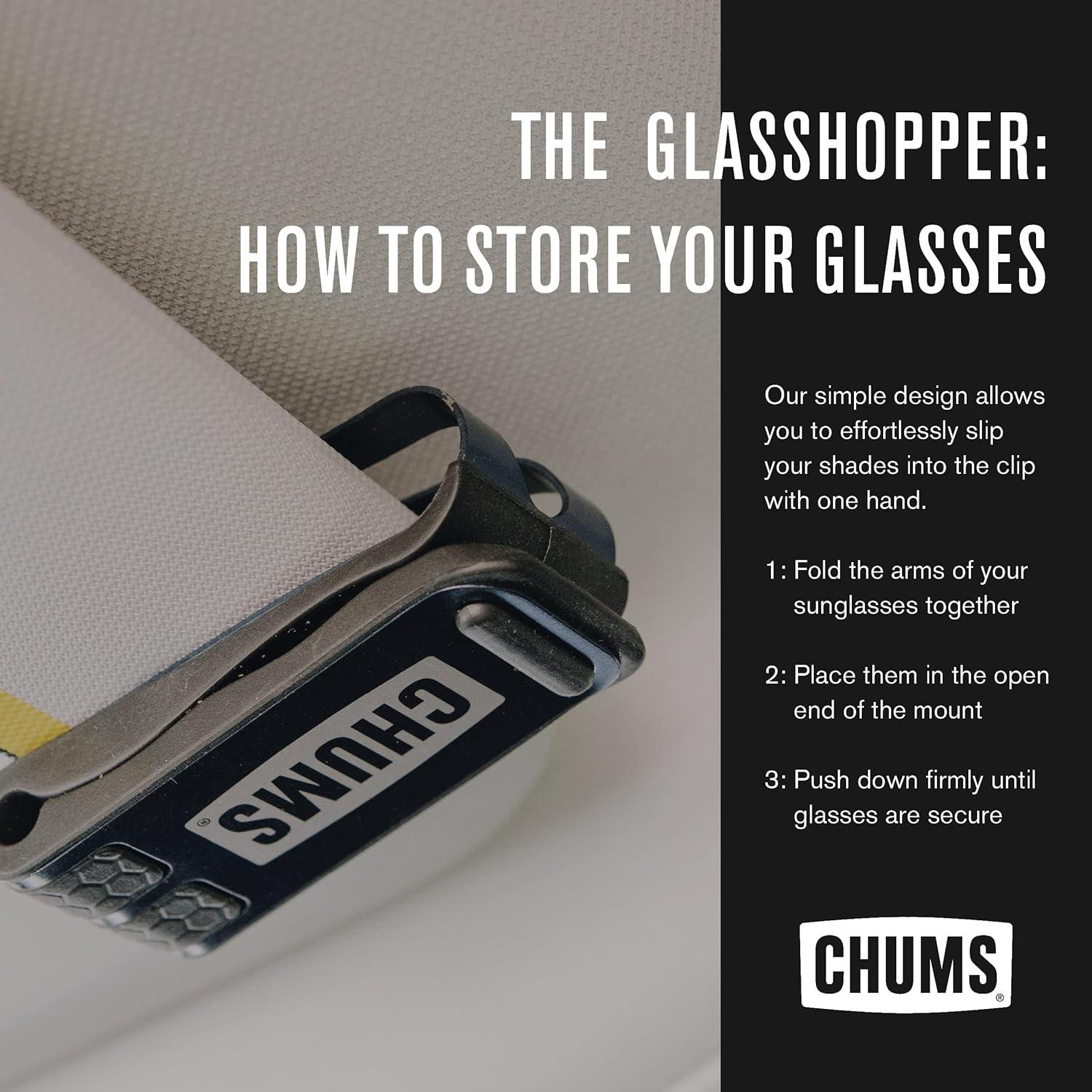 Chums Glasshopper Clip - Soporte de gafas para visera Plata