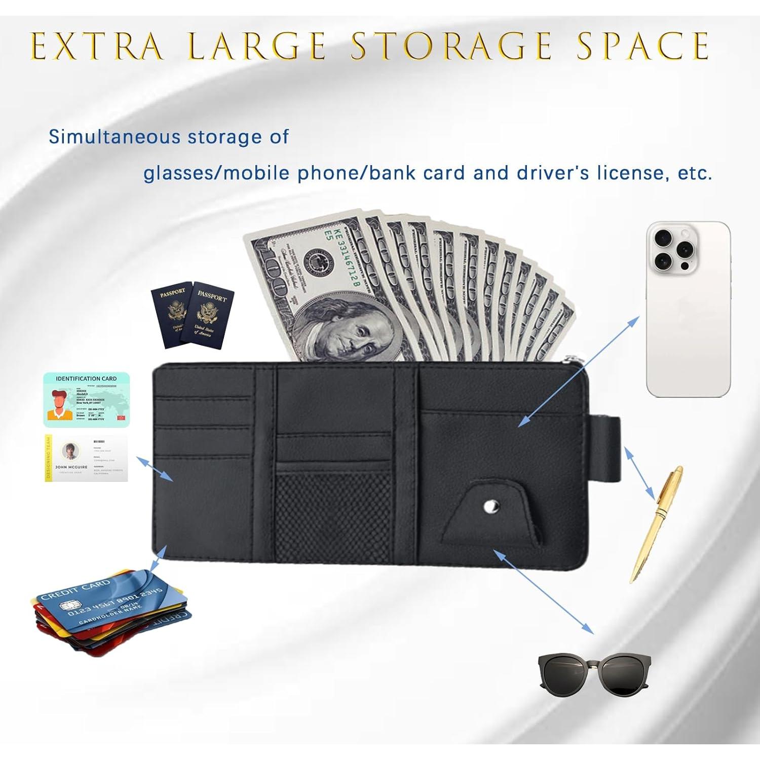 Organizador de Visera de Coche MOODKEY Negro 29.2x14.7cm