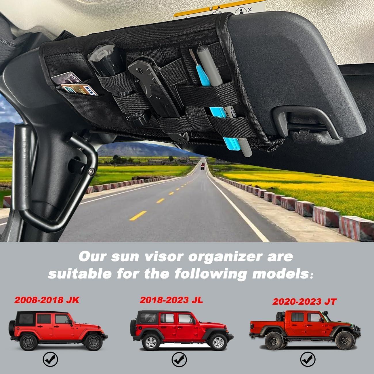 Organizador de Visera Solar Jeep EJDRFN Negro 6 Compartimentos