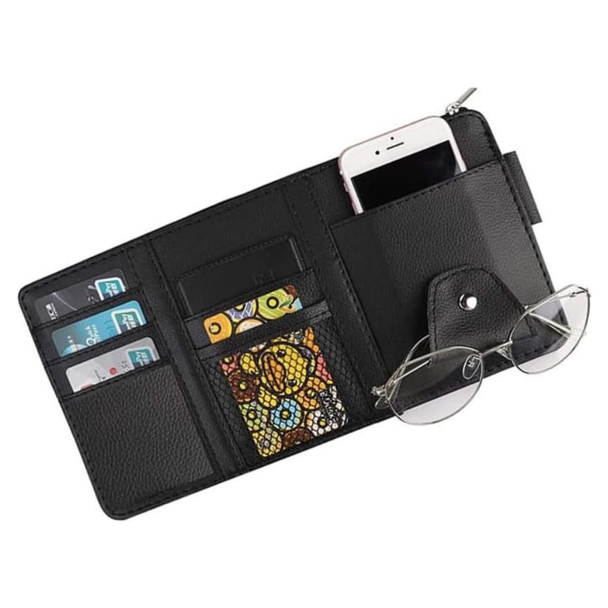 Organizador de Visera de Coche DMB Trends - Cuero Negro