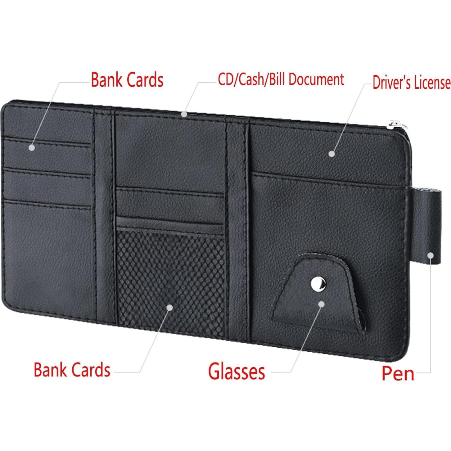 Organizador de Visera de Coche DMB Trends - Cuero Negro