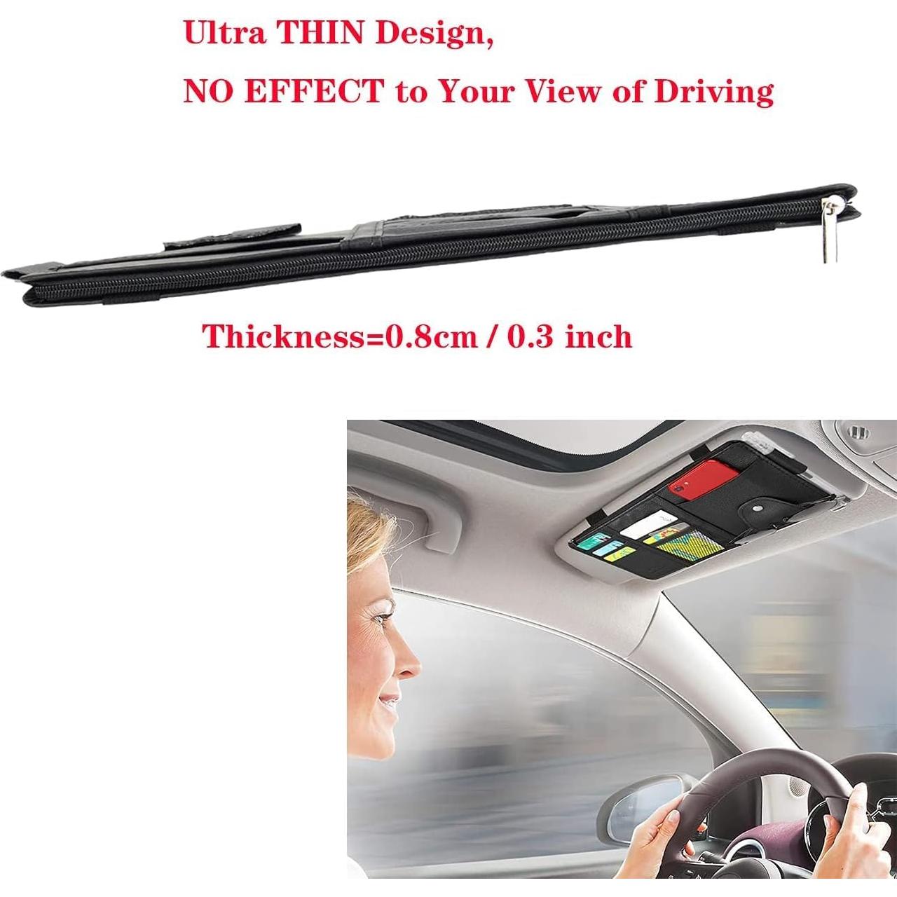 Organizador de Visera de Coche DMB Trends - Cuero Negro