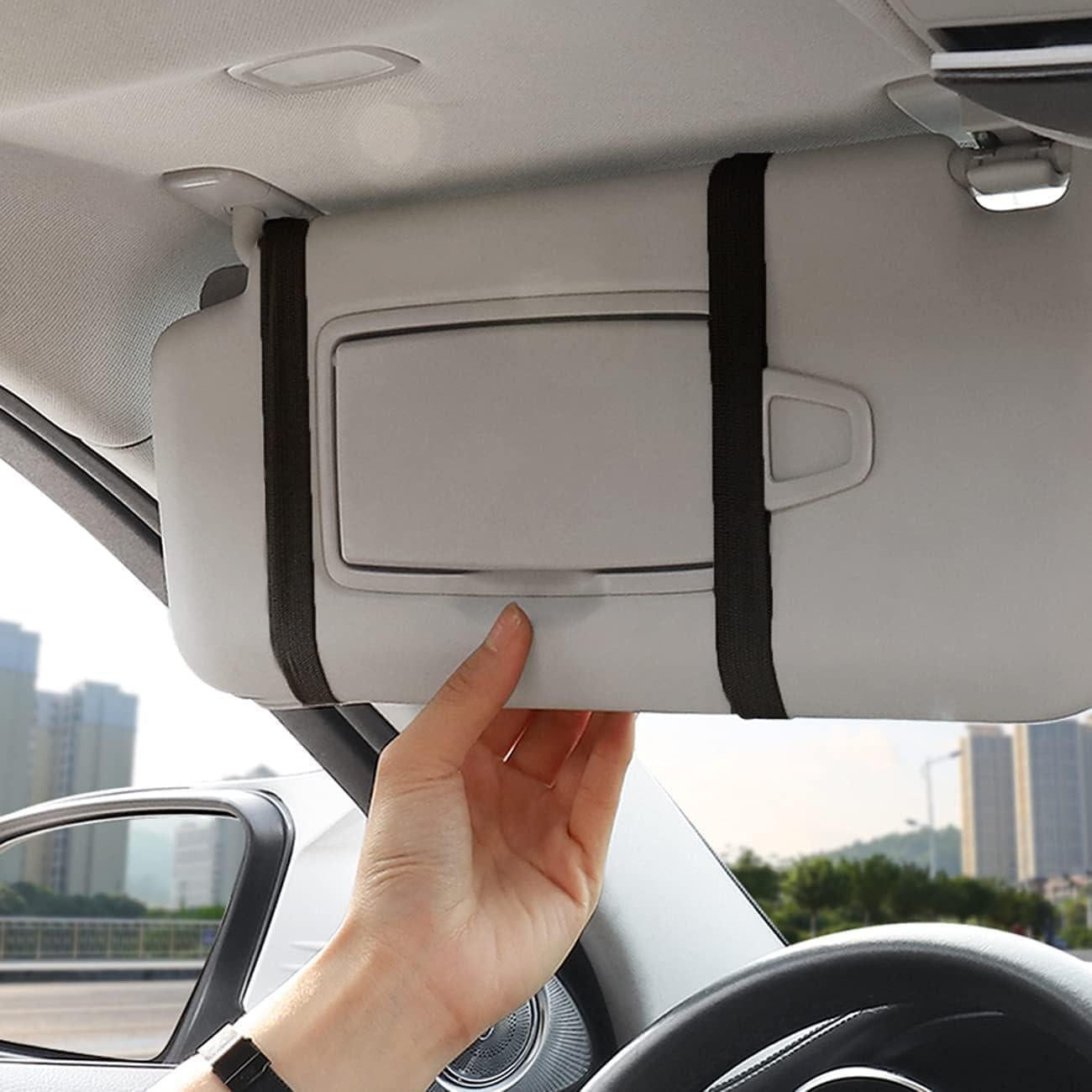 Organizador de Visera de Coche DMB Trends - Cuero Negro