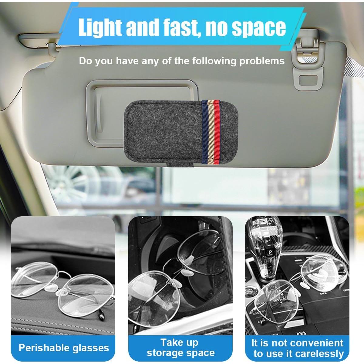 Organizador de Visera de Coche DUSCOKE Fieltro Gris 15.5x9.2cm