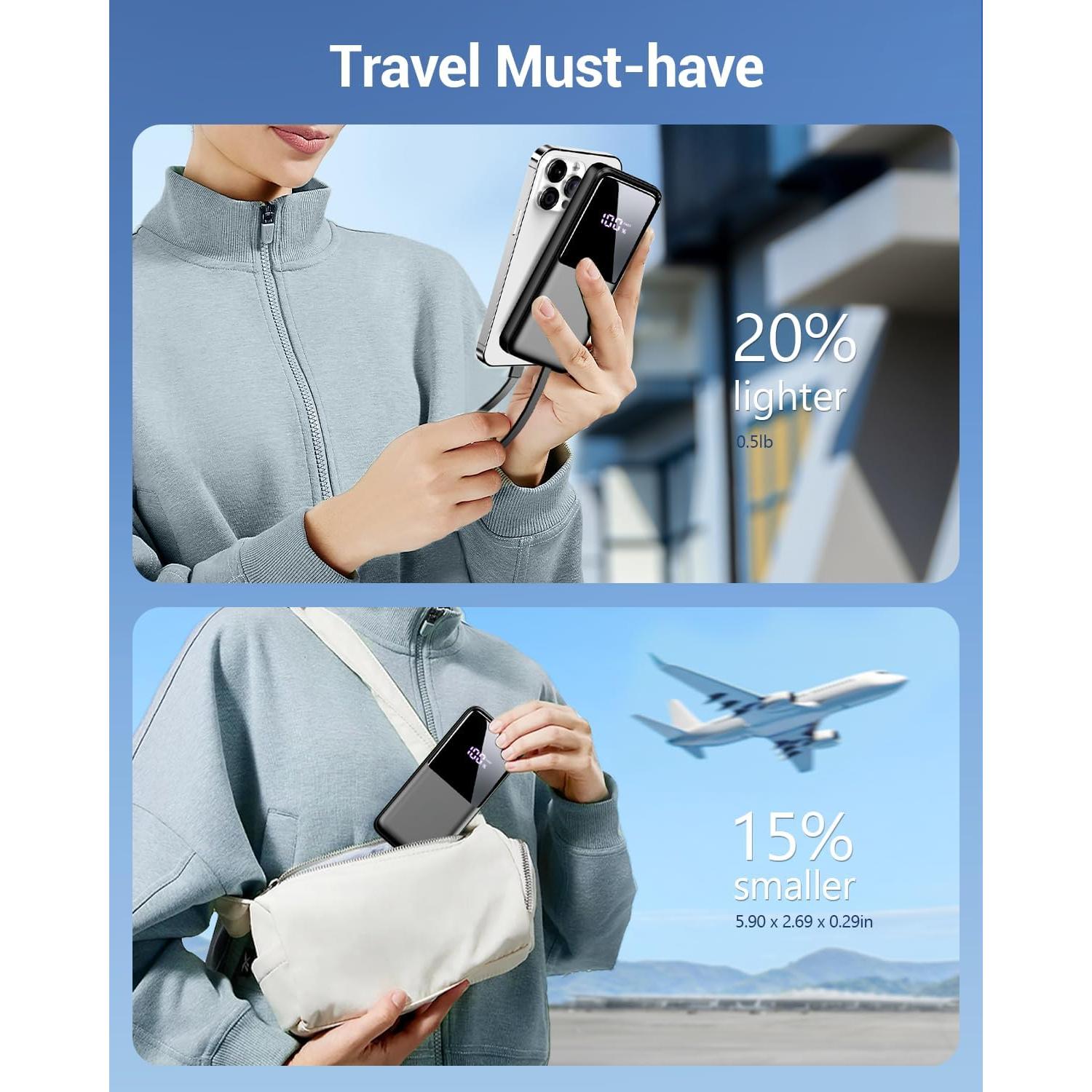 Cargador Portátil Power Bank CFIAI 15000mAh Carga Rápida