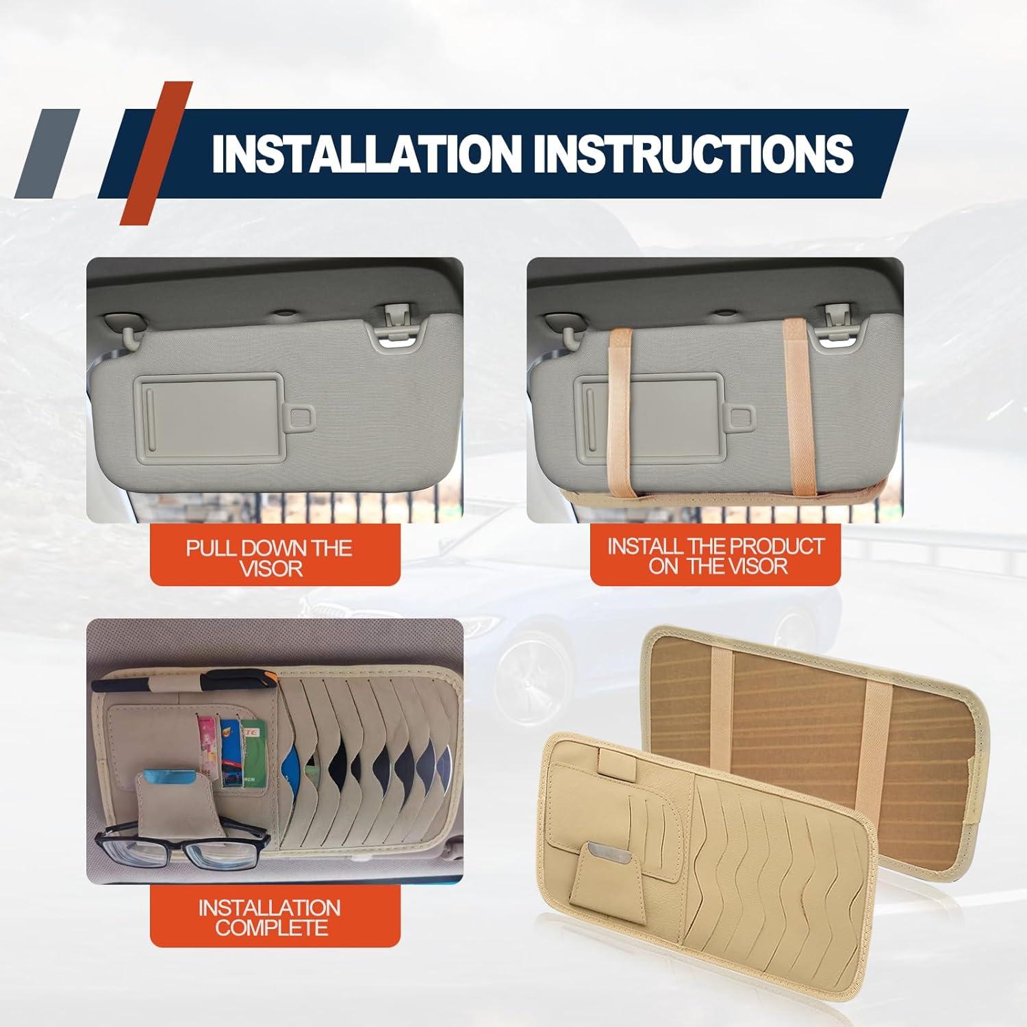 Organizador de Visera de Coche RBOKO con Soporte para Gafas