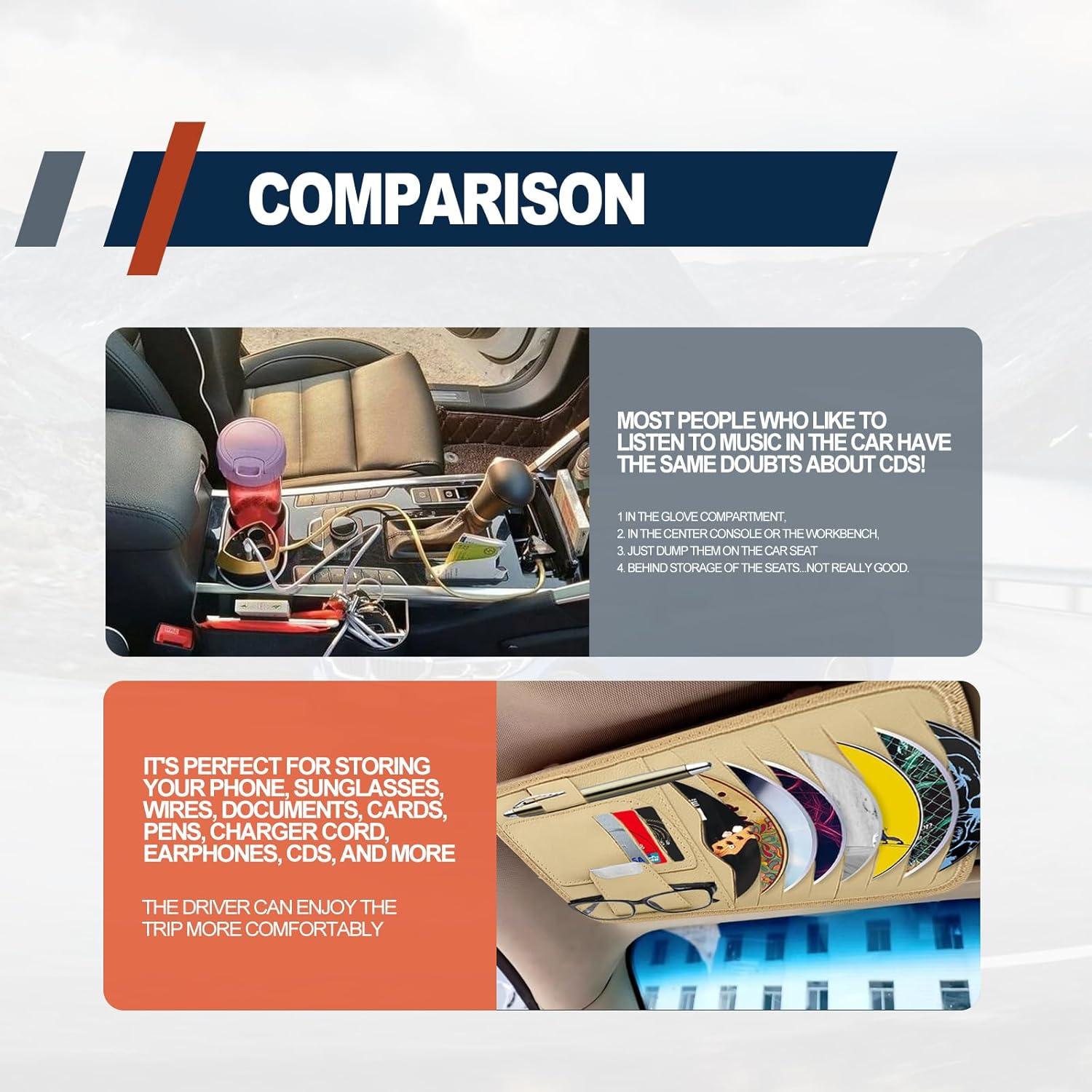 Organizador de Visera de Coche RBOKO con Soporte para Gafas