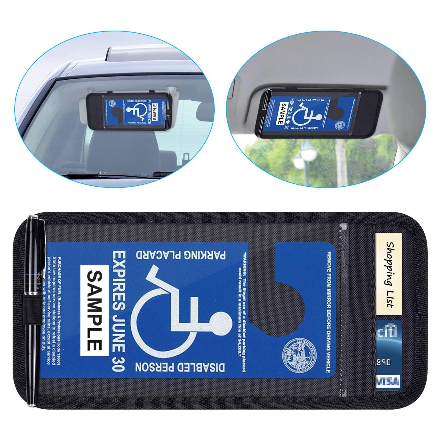 Soporte de Tarjeta de Discapacidad Wisdompro para Auto - Negro