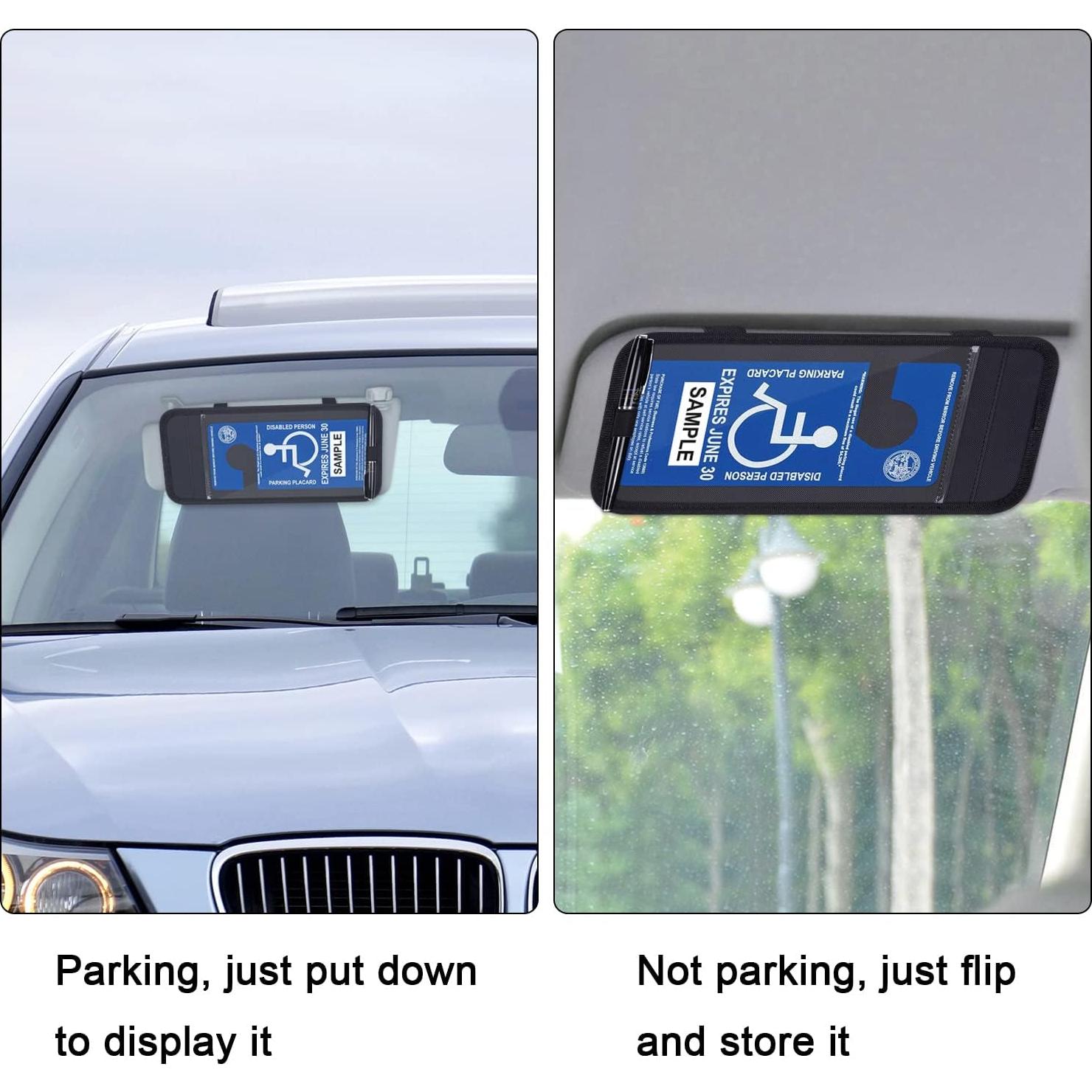 Soporte de Tarjeta de Discapacidad Wisdompro para Auto - Negro