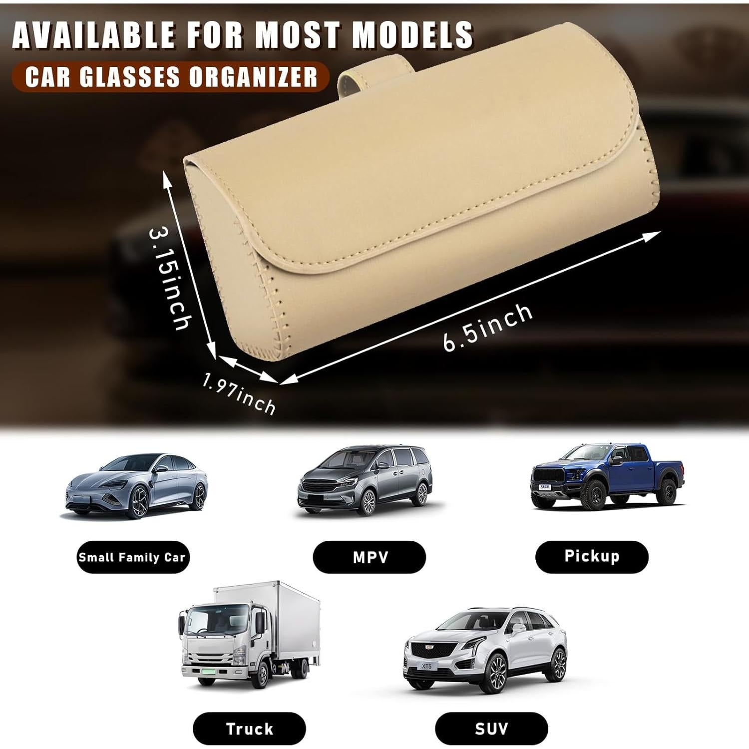 Soporte para Gafas de Sol Augeny para Visera de Coche Beige