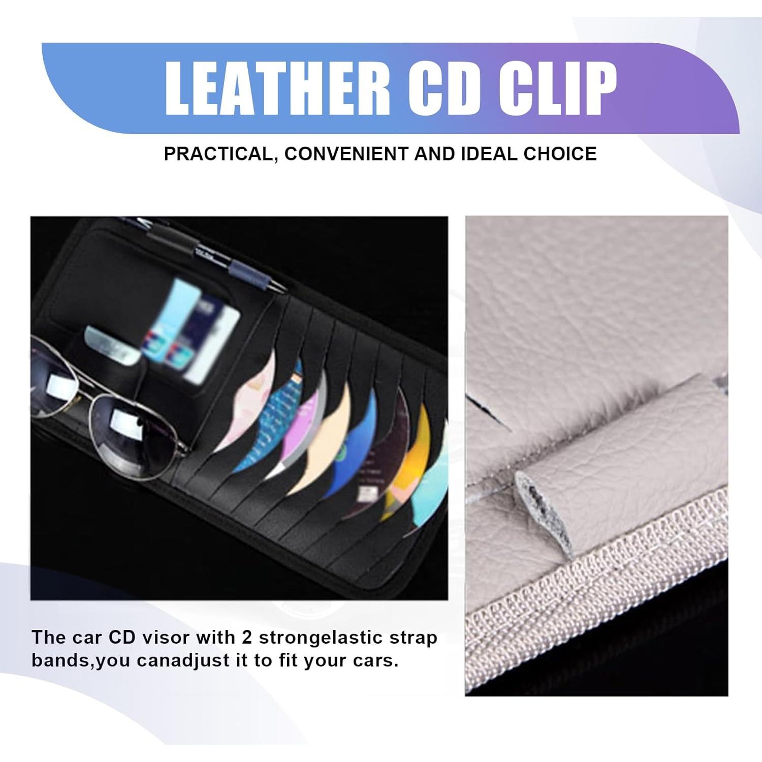 Organizador de Visera de Coche Yumfugu Beige para CDs y Gafas