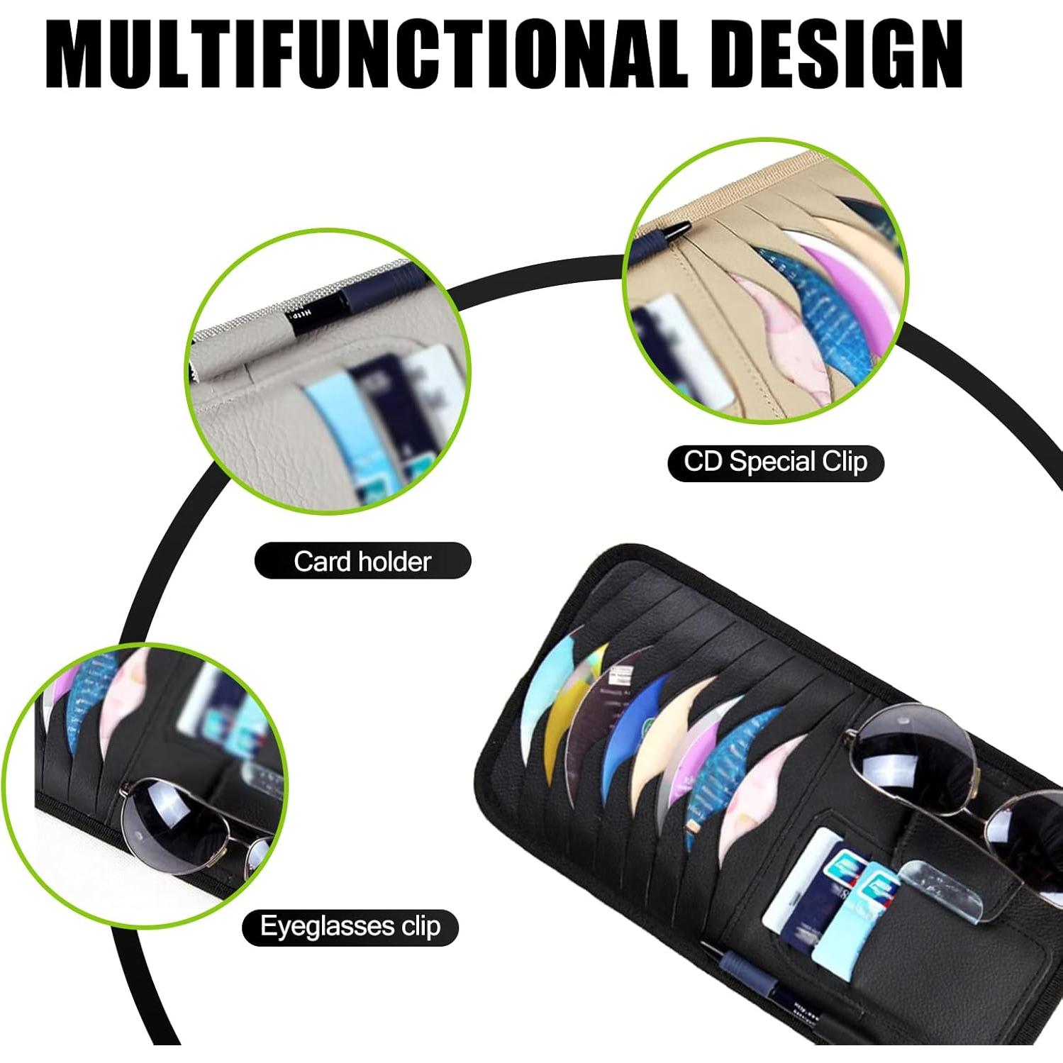 Organizador de Visera para Coche Dawfall - Multi-función Negro