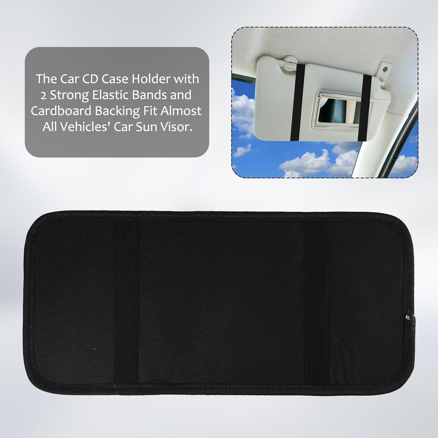 Soporte de CD para coche PKRFCJ con 12 bolsillos - Negro