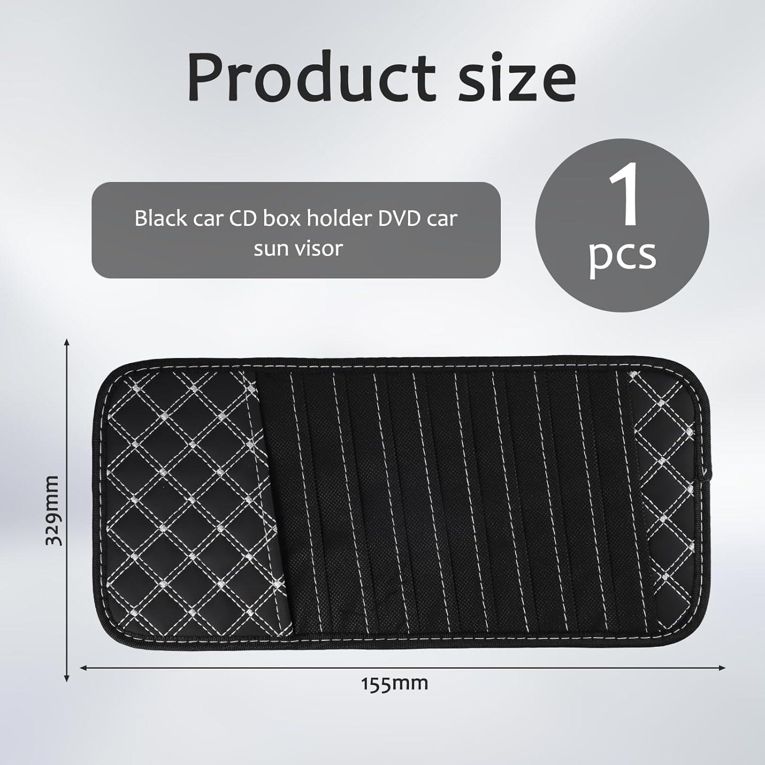 Soporte de CD para coche PKRFCJ con 12 bolsillos - Negro