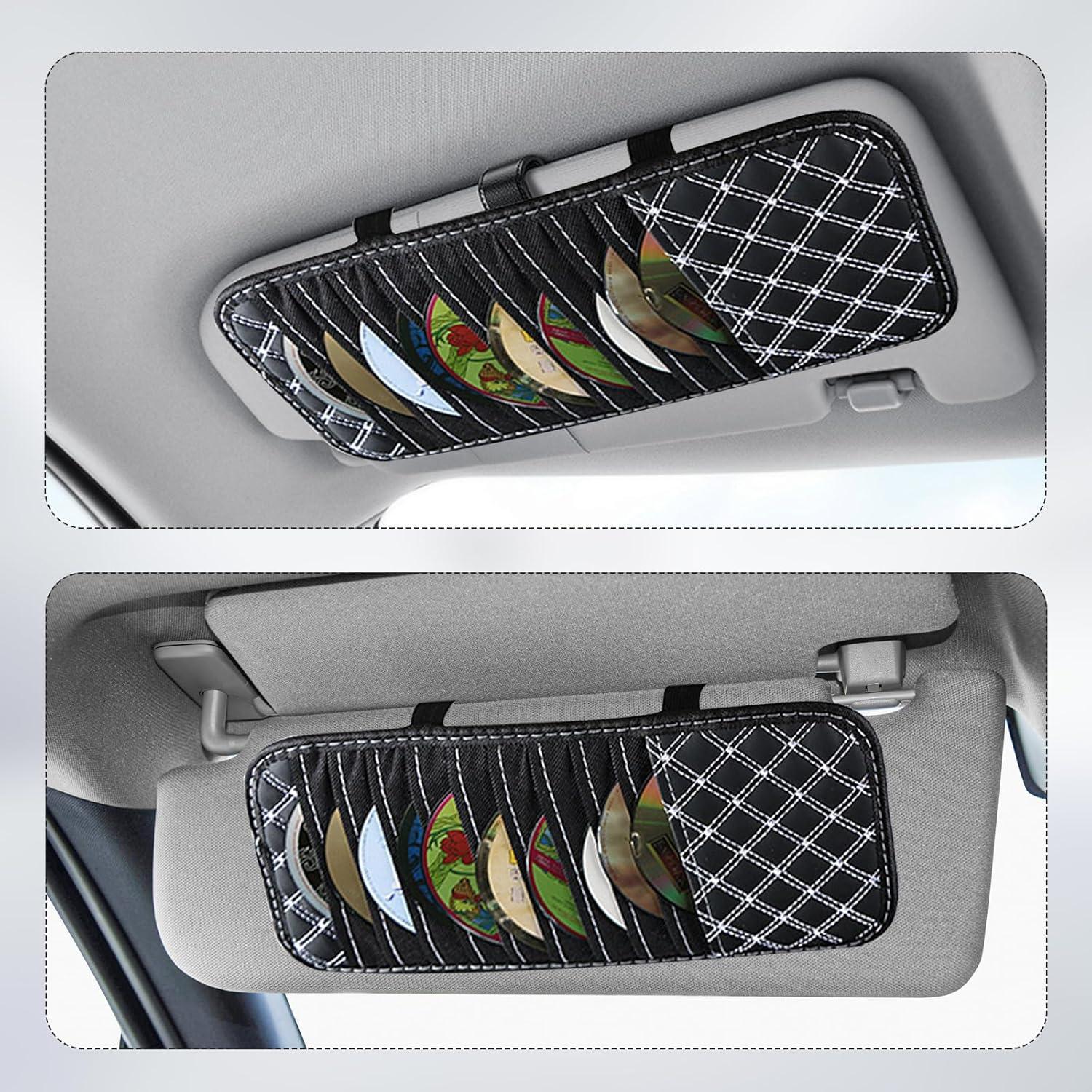 Soporte de CD para coche PKRFCJ con 12 bolsillos - Negro