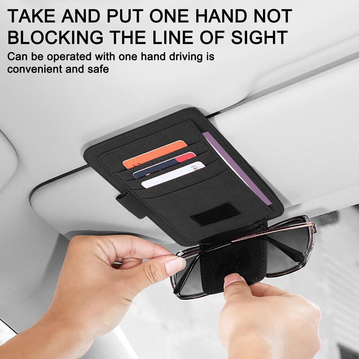 Organizador de Visera de Sol SENHAI 2 Pcs Beige y Negro