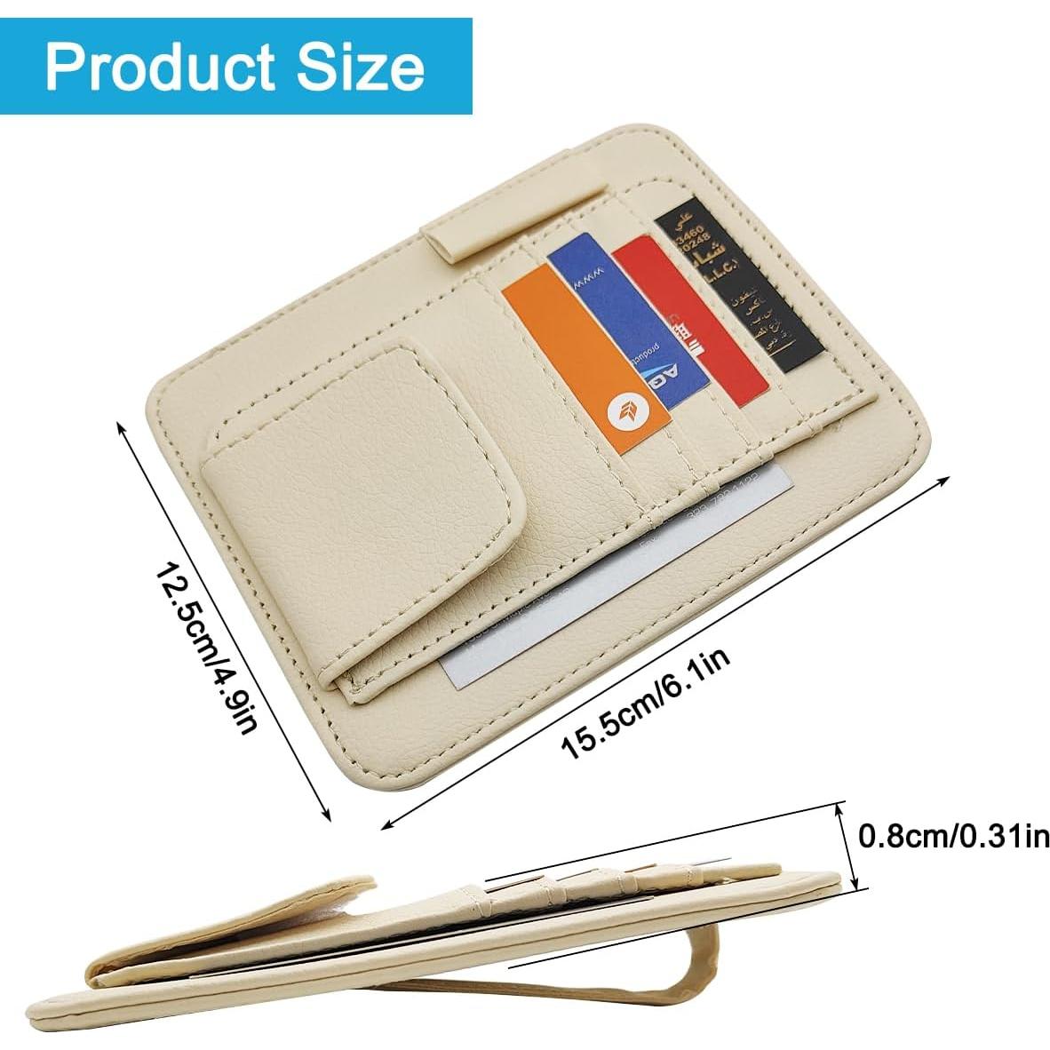 Organizador de Visera de Sol SENHAI 2 Pcs Beige y Negro