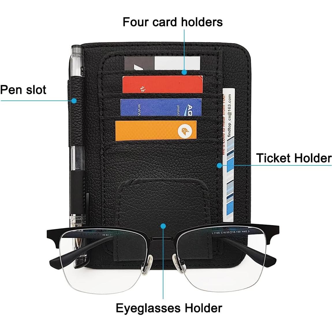 Organizador de Visera de Sol SENHAI 2 Pcs Beige y Negro