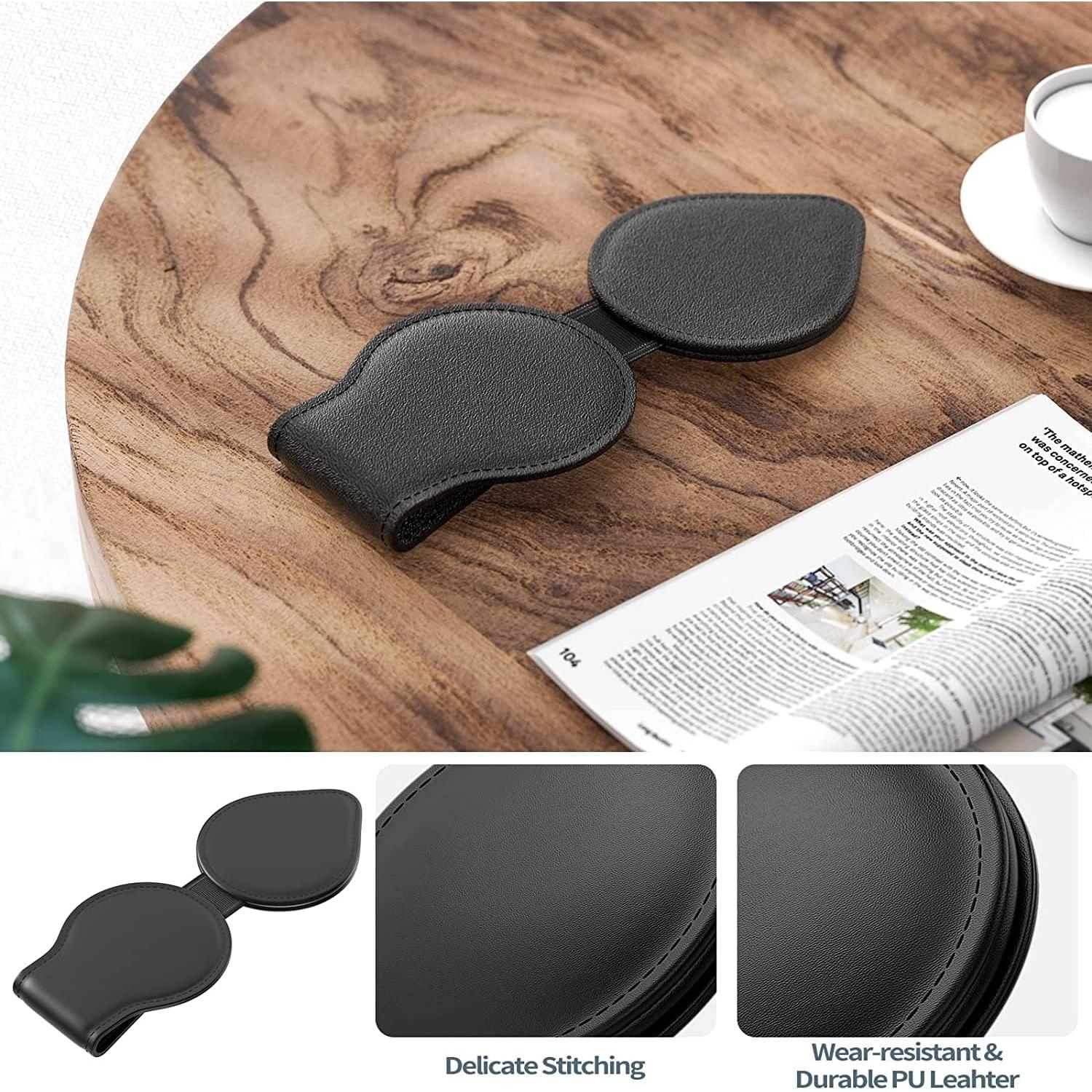 Soporte de Gafas MoKo para Coche, Clip Magnético PU Negro