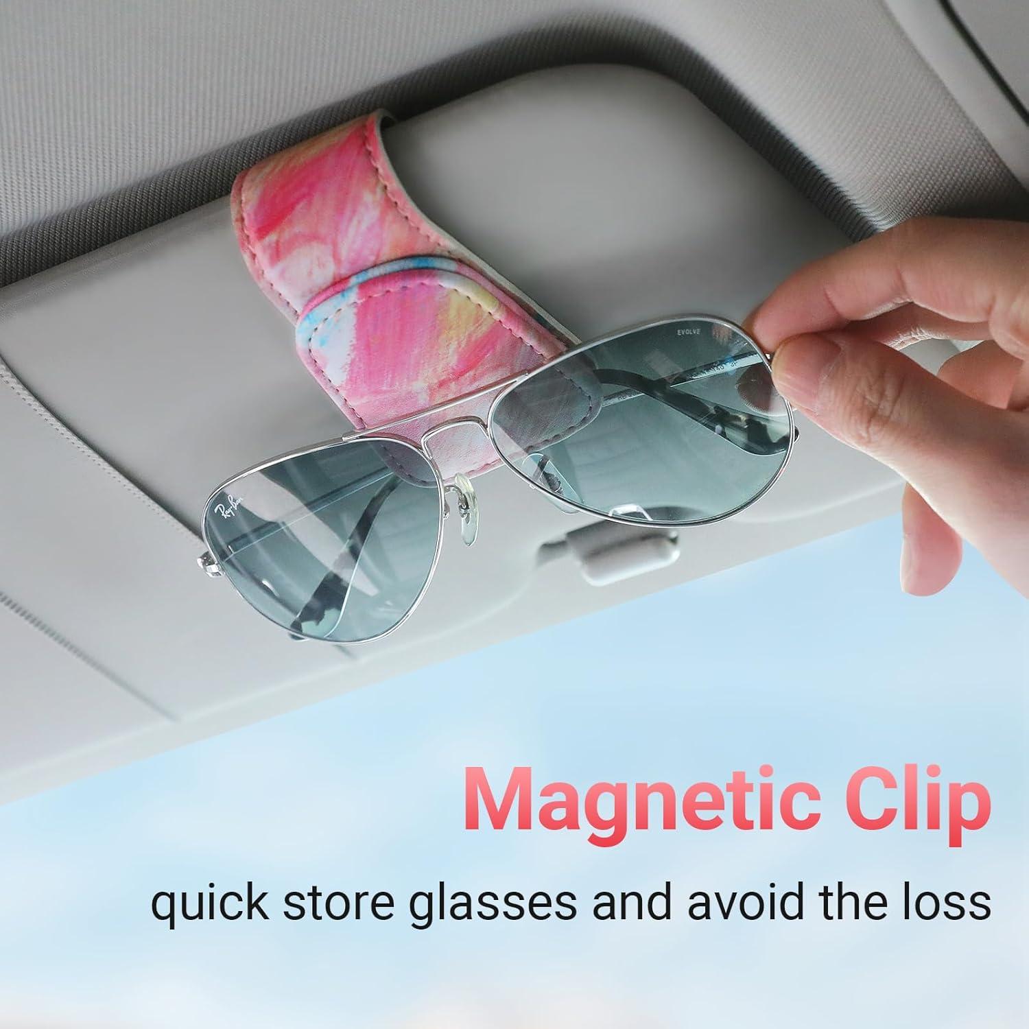 Soporte de Gafas de Sol KanSmart para Coche Rosa Abstracto