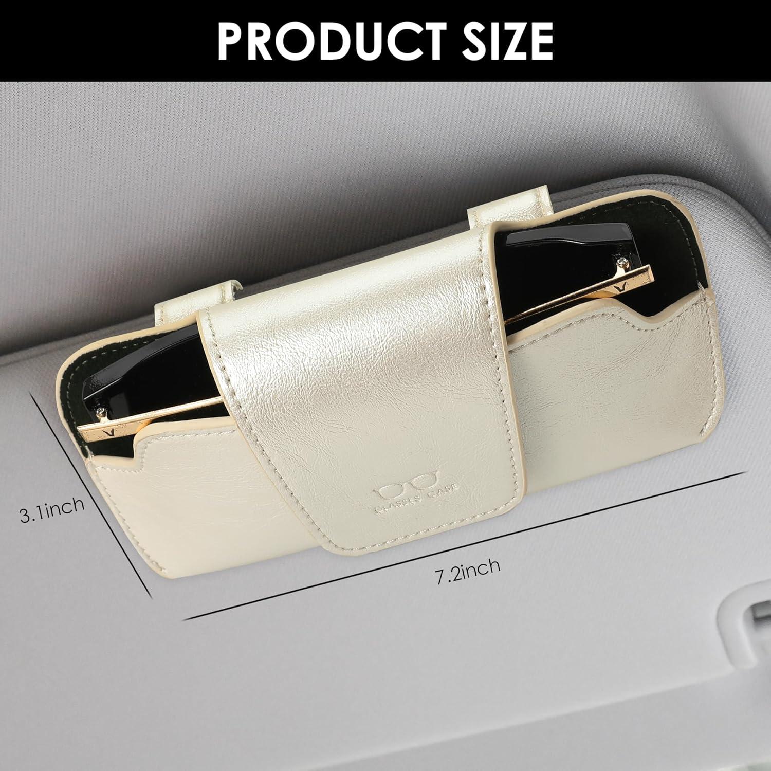 Soporte de Gafas de Sol URIZZD para Visera de Coche - Cuero