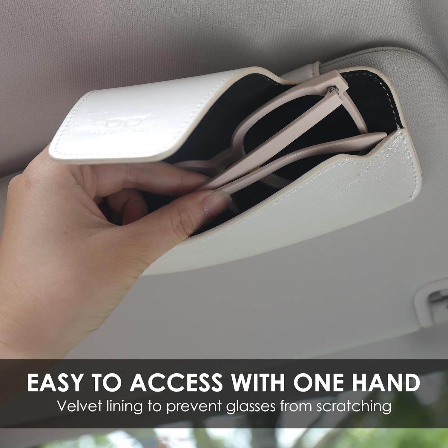 Soporte de Gafas de Sol URIZZD para Visera de Coche - Cuero