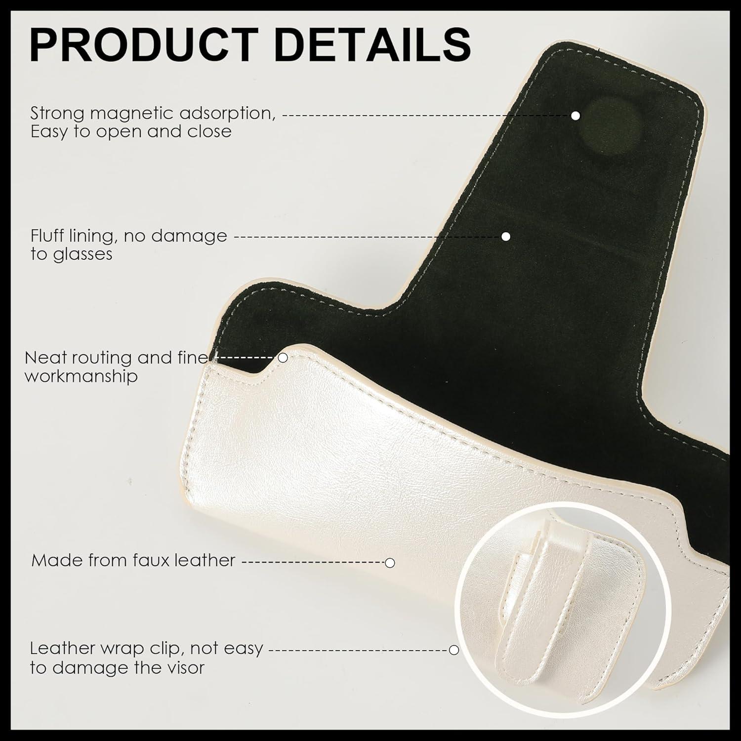 Soporte de Gafas de Sol URIZZD para Visera de Coche - Cuero