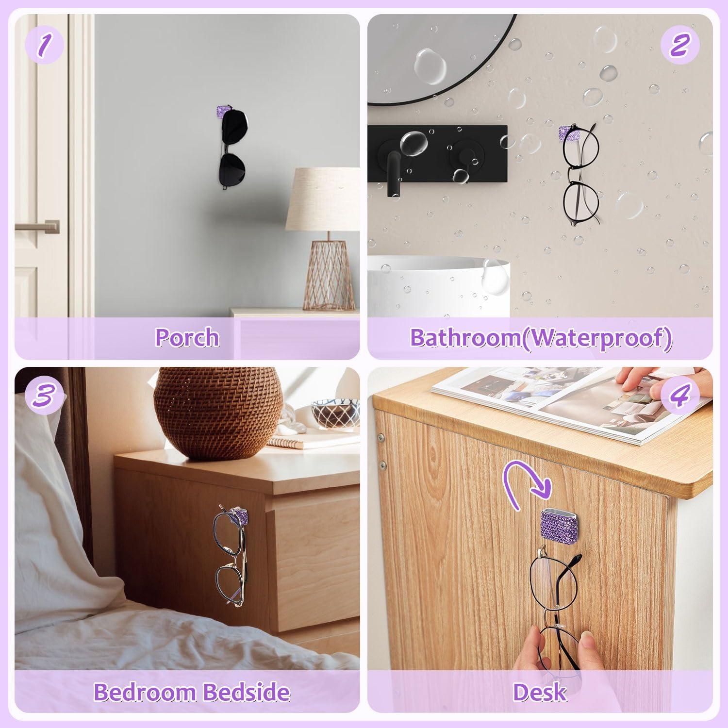 Soporte de Gafas de Sol Morado ToBeQueen - 4 Piezas, Brillante