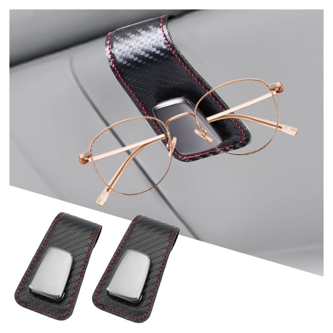 Soporte de Gafas de Sol para Coche Sandfren 2 Piezas Fibra de Carbono