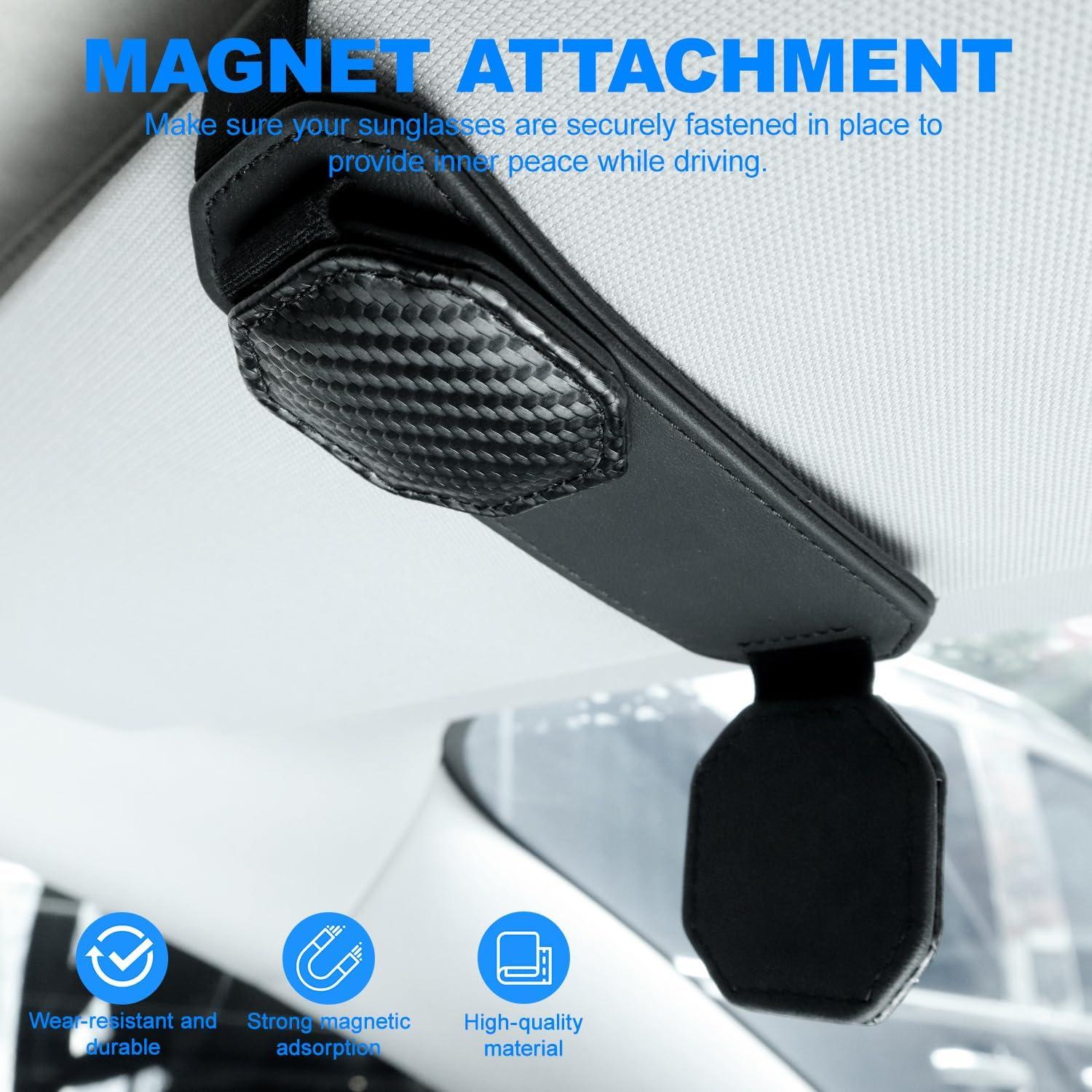 Soporte Magnético para Gafas de Coche Yimoyop - Doble Clip PU