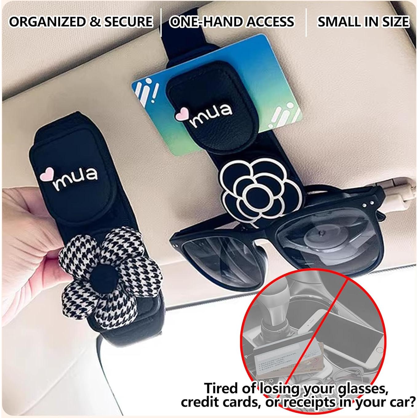 Clip Sostenedor de Gafas UINSUE para Coche - Negro Floral