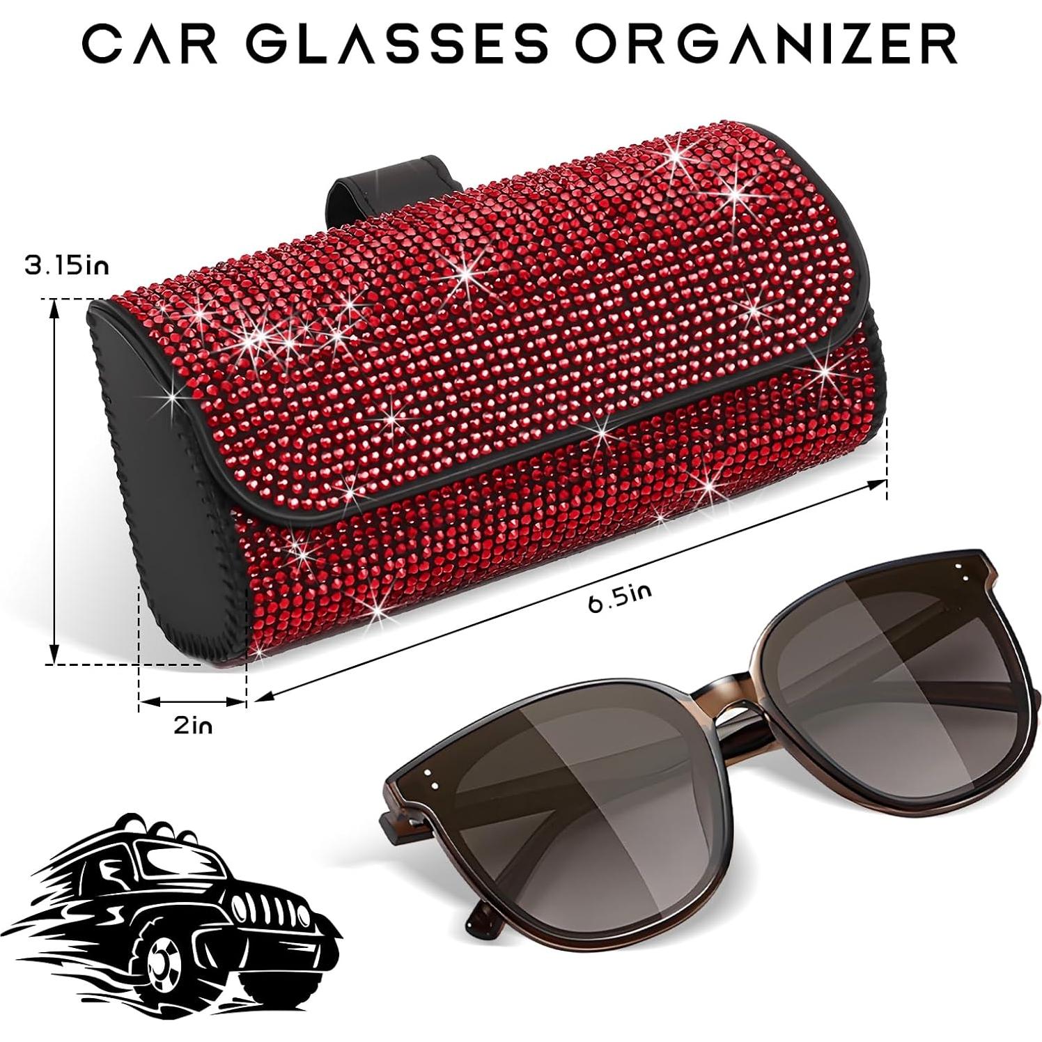 Soporte de Gafas de Sol ZNDAW para Visera de Coche Rojo
