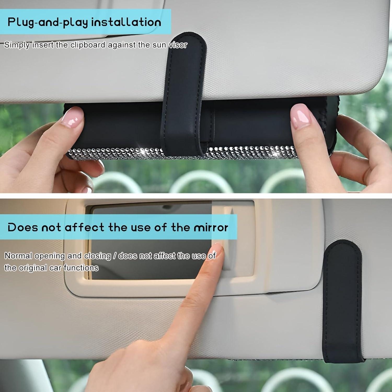 Soporte de Gafas de Sol ZNDAW para Visera de Coche Rojo