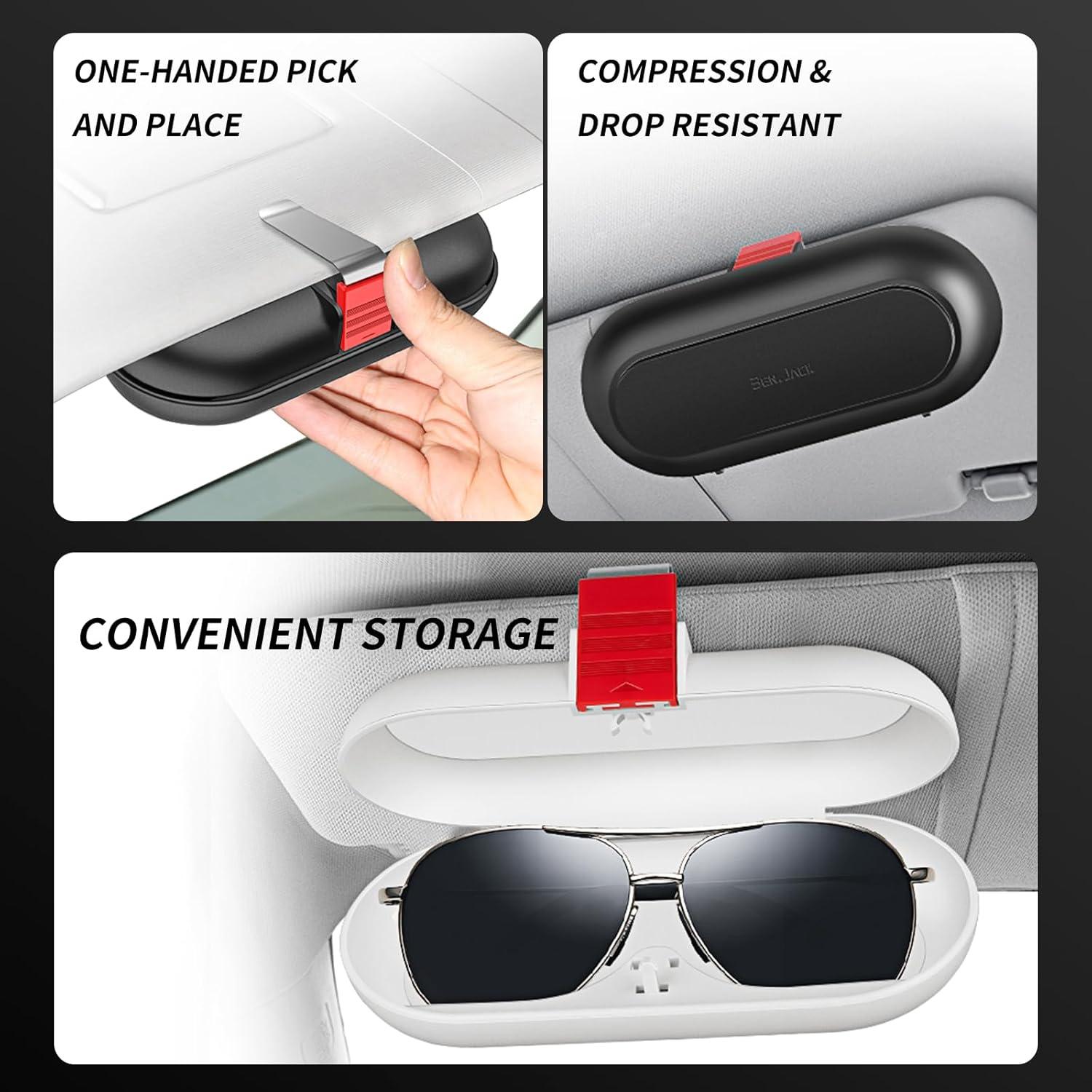 Soporte para Gafas KOMMI QTT309 - Organizador Visera Coche Blanco