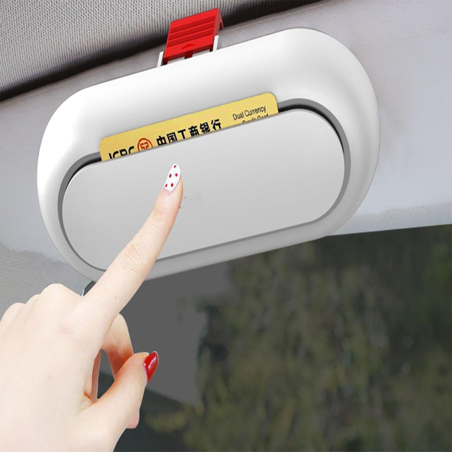 Soporte para Gafas KOMMI QTT309 - Organizador Visera Coche Blanco