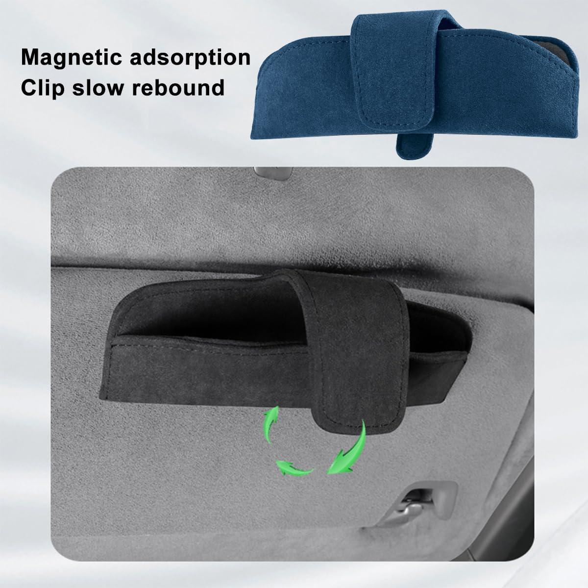 Soporte de Gafas de Sol KHGUZ para Visera de Coche Azul