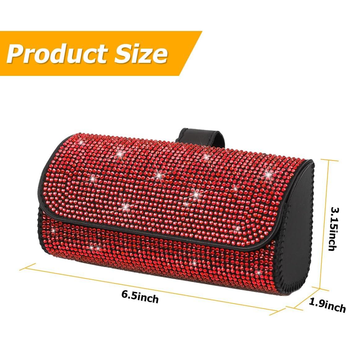 Soporte de Gafas de Sol Osilly para Coche Rojo con Cierre Magnético