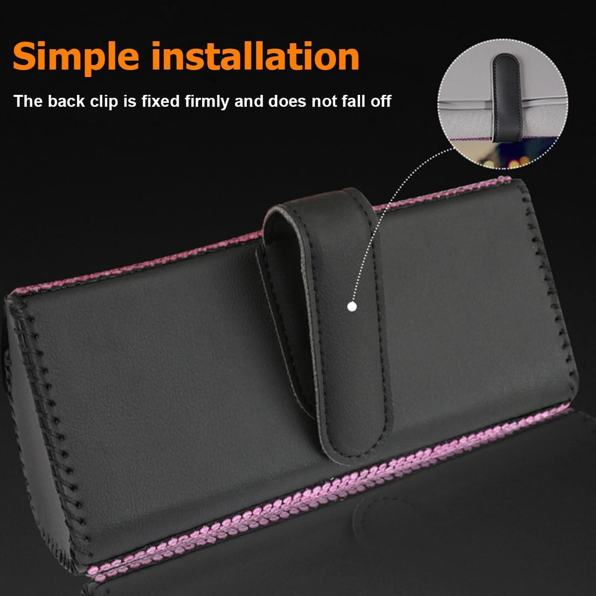 Soporte de Gafas de Sol Osilly para Coche Rojo con Cierre Magnético