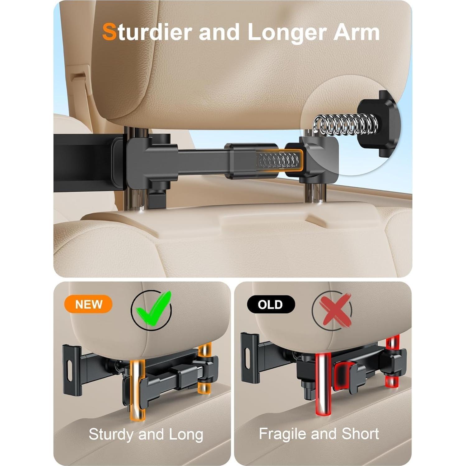 Soporte de Tablet para Coche LMADFLY Ajustable Negro