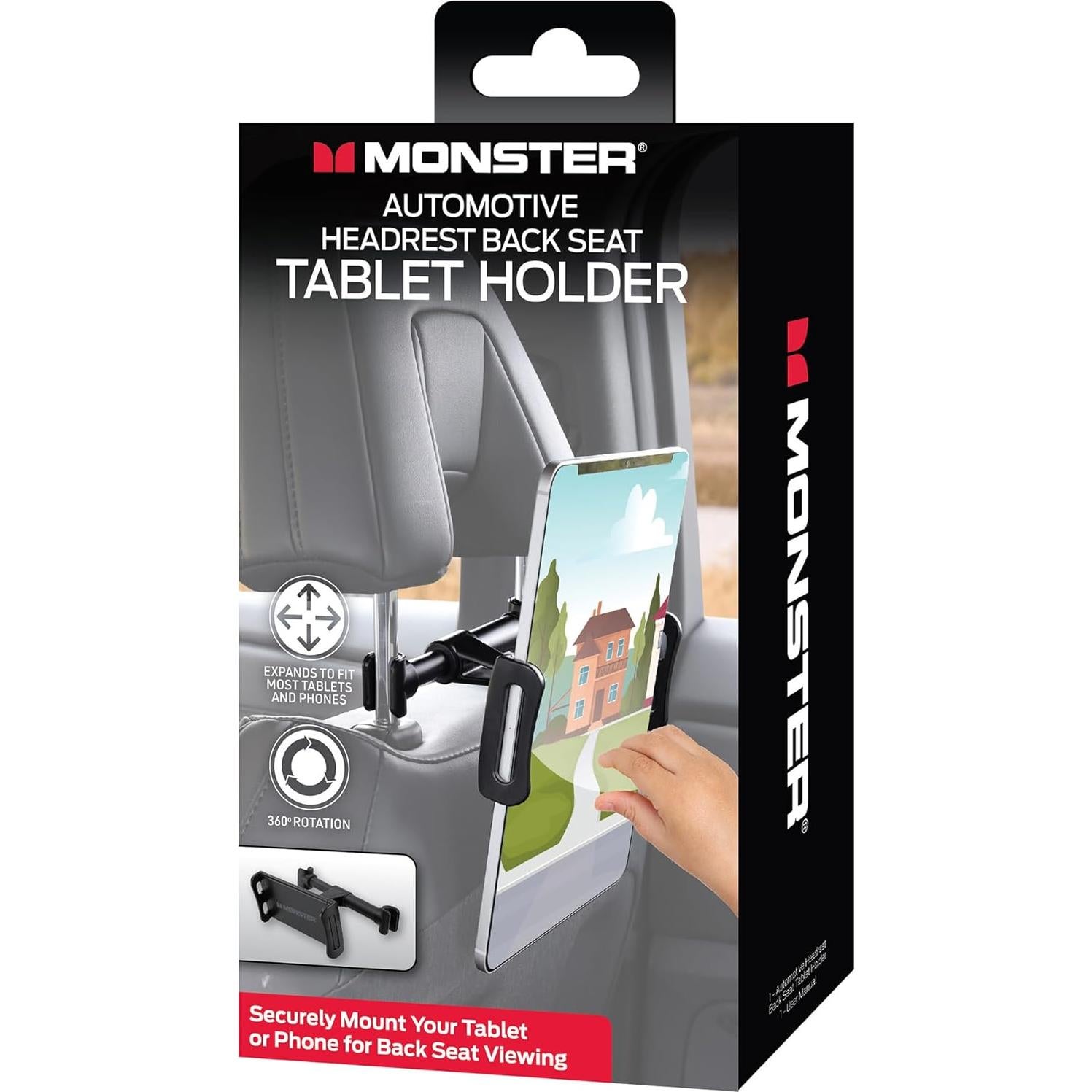 Soporte de Tableta Monster para Reposacabezas de Coche 10-30 cm