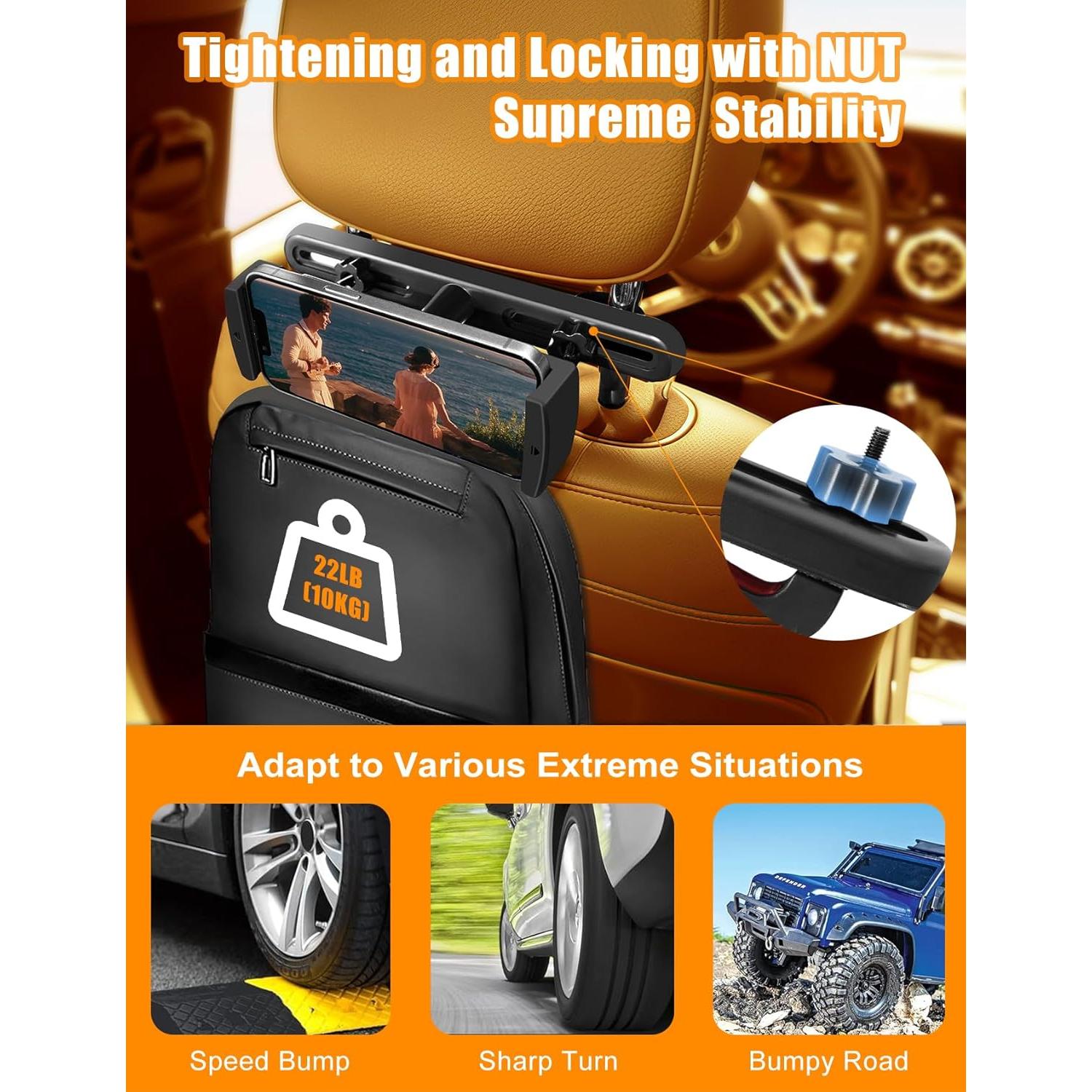 Soporte para Tablet WIERSS para Reposacabezas de Coche 4.7"-13"