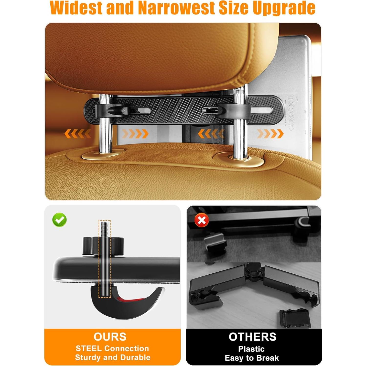 Soporte para Tablet WIERSS para Reposacabezas de Coche 4.7"-13"