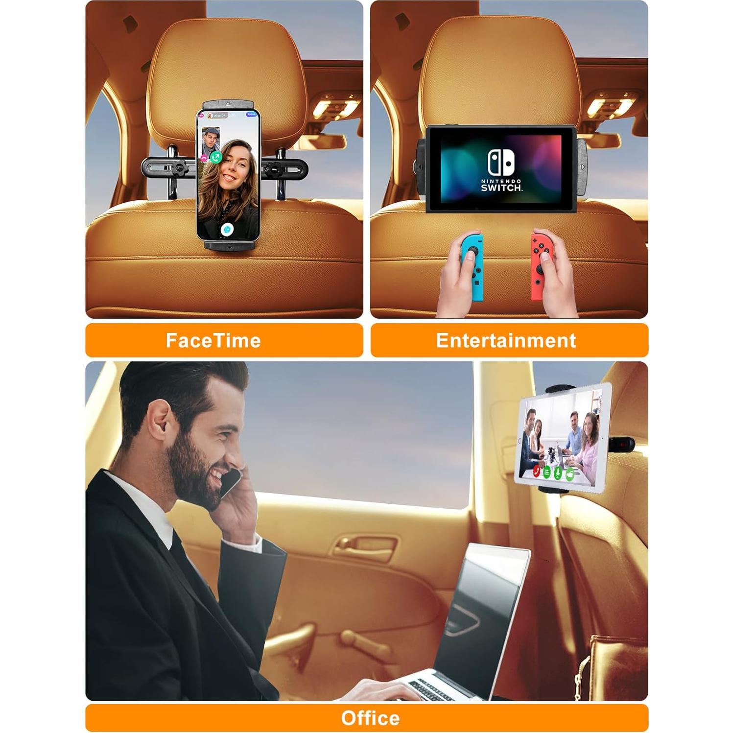 Soporte para Tablet WIERSS para Reposacabezas de Coche 4.7"-13"